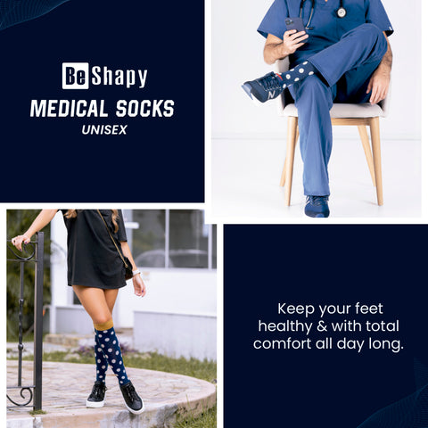 Be Shapy | Knee High Length Compression Socks for Daily Use | Medias Largas para Caballero-6-Shapes Secrets Fajas