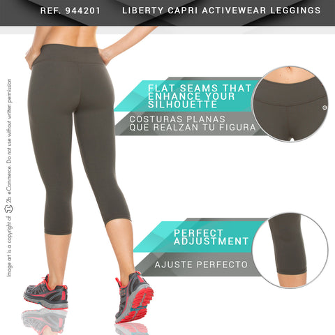 Flexmee 944201 Liberty Capri Polyester Activewear Workout Pants Trousers-14-Shapes Secrets Fajas