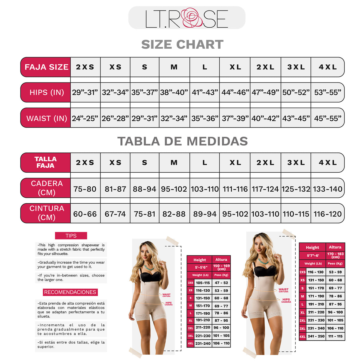 LT.ROSE 1009 Latex Waist Trainer For Women  Faja Cinturilla Reductora –  Laty Rose US Store