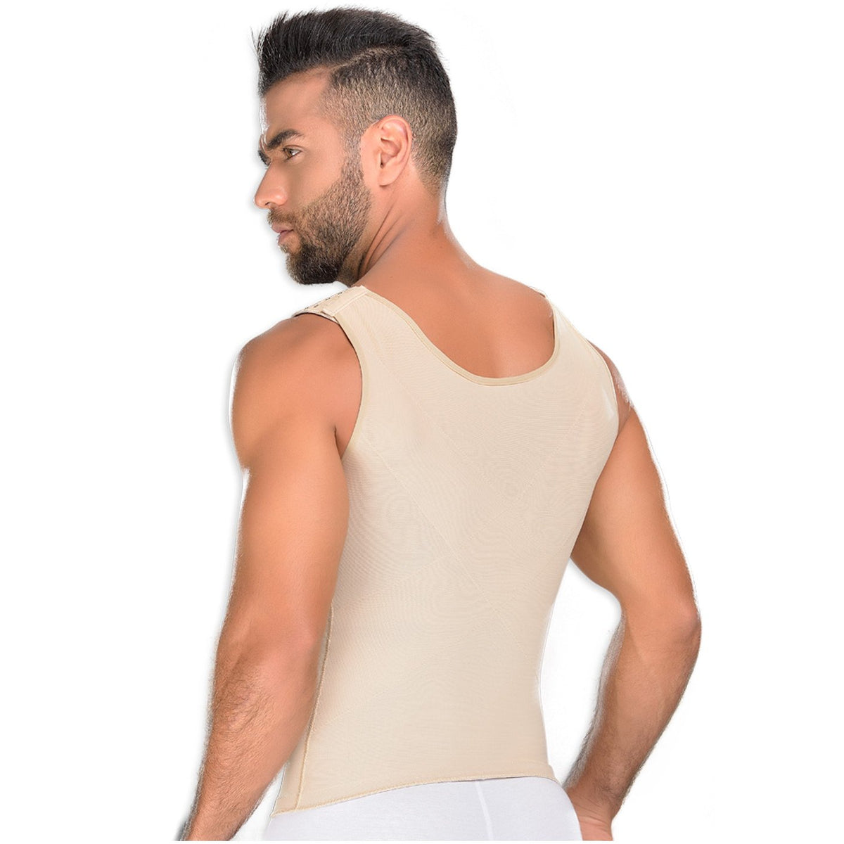 Men Body Shaper Hook Eye Closure Adjustable Tummy Control Vest