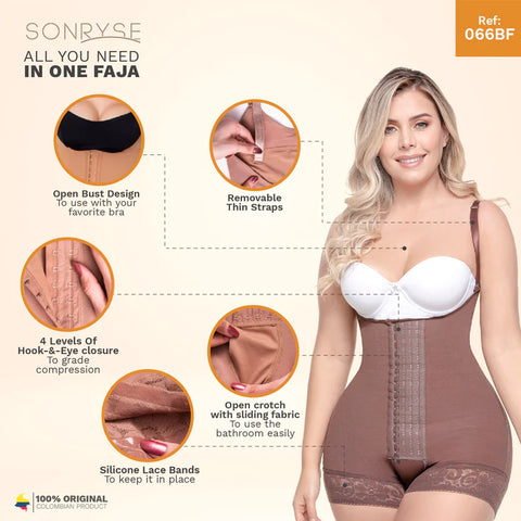 Daily Use Best Everyday Shapewear Open bust Medium compression & Butt-lifting effect Fajas Sonryse066BF-5-Shapes Secrets Fajas