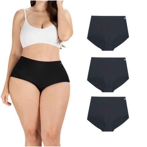 Daily Use Under Wear 3-Pack Tummy Control Mid Rise Shapewear Seamless Shaping Panties Sonryse SP620NC-8-Shapes Secrets Fajas