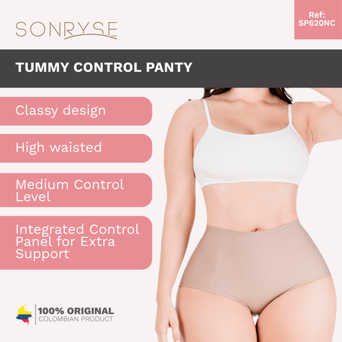 Daily Use Under Wear 3-Pack Tummy Control Mid Rise Shapewear Seamless Shaping Panties Sonryse SP620NC-14-Shapes Secrets Fajas