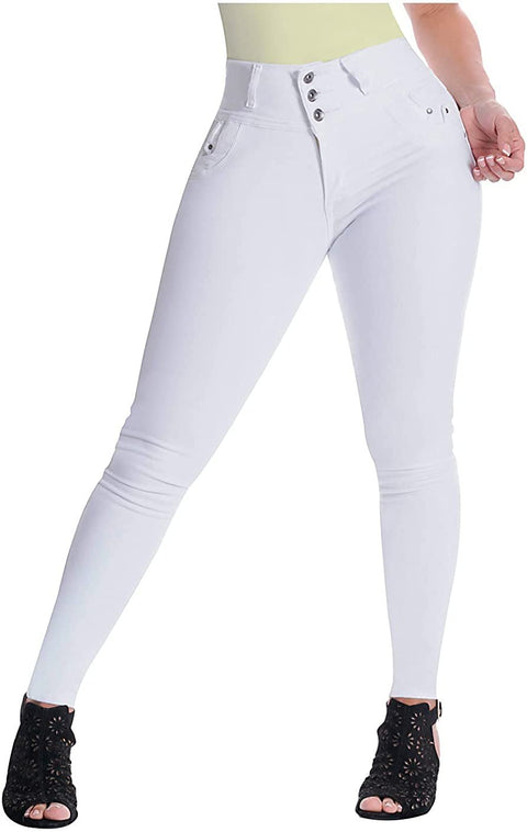 Lowla 242221 | High Waisted Colombian Butt Lifter Skinny Jeans For Women-1-Shapes Secrets Fajas