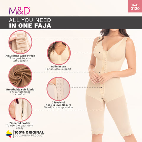 Fajas MYD 0120 | Fajas Completas Reductoras Postquirurgicas Colombianas para Mujer