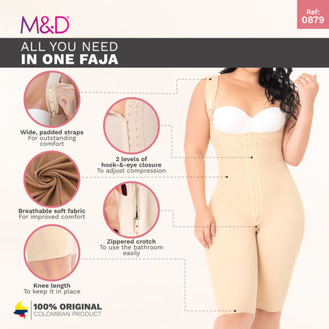 Post-Surgery Liposuction and Slimming massages Faja with Closure system, Knee-length & Bathroom-Friendly Design MYDF0879