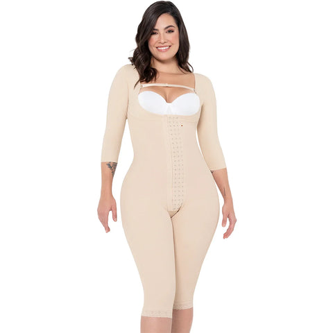 Arm & Thigh Liposuction (360) and Thigh Liposuction Post-Surgery Faja with Removable strap over bust, High Compression & High back MariaE 9142-1-Shapes Secrets Fajas