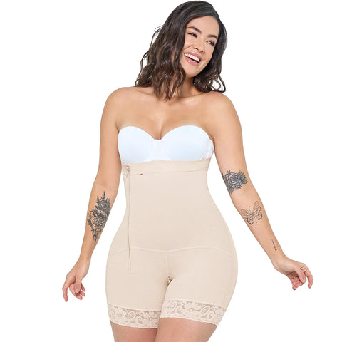 Postpartum C-Section, Open-Bust, Zippered Crotch, High Compression Shapewear Fajas MariaE 9143-1-Shapes Secrets Fajas