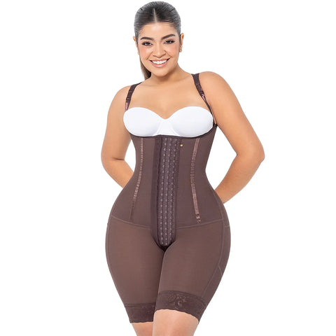 Fajas MariaE RA002 | Fajas Colombianas Butt Lifter Shapewear Bodysuit | Open Bust Knee Length Girdle | Powernet-1-Shapes Secrets Fajas