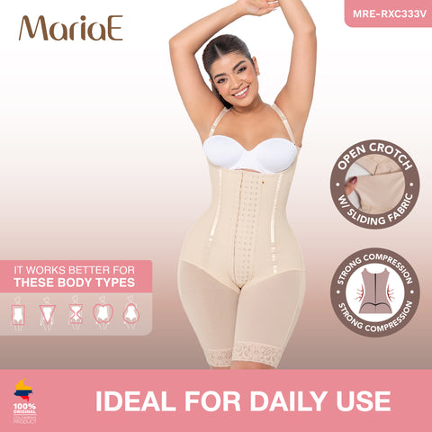 MARIAE RXC333V Fajas Colombianas Reductoras Moldeadoras Daily Use Shapewear Bodysuit High Compression Garment with Inner Elastic Bones