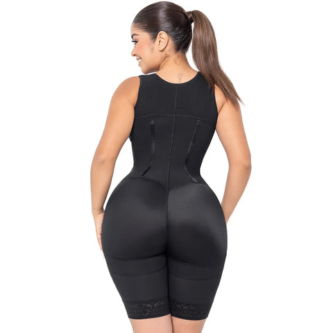 MARIAE RXC633V Fajas Colombianas Tummy Control Shapewear Bodysuit Mid Thigh Body Shaper with Built-in Bra