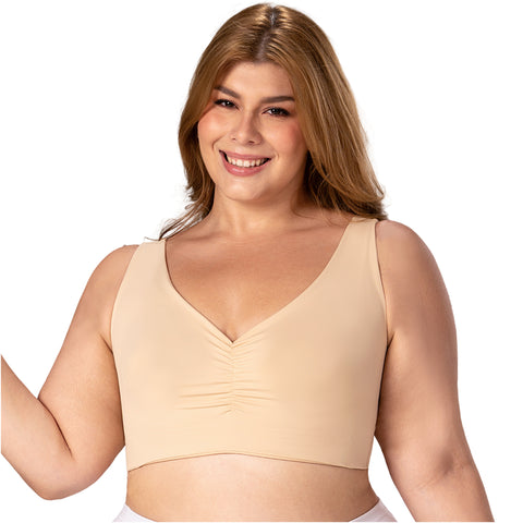 V-Neck Seamless Lift Top | Pre-Molded Bra Support | MYD B06006