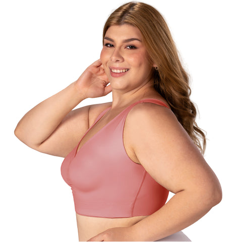 V-Neck Seamless Lift Top | Pre-Molded Bra Support | MYD B06006
