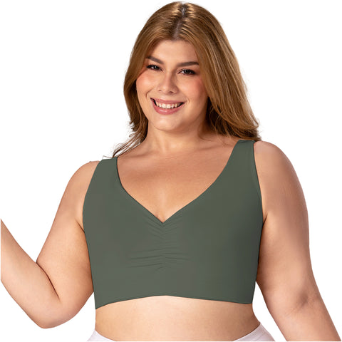 V-Neck Seamless Lift Top | Pre-Molded Bra Support | MYD B06006