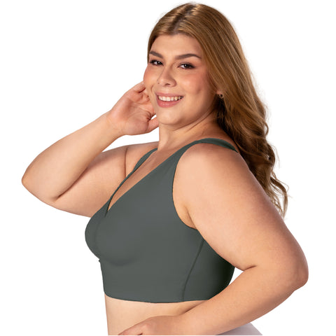 V-Neck Seamless Lift Top | Pre-Molded Bra Support | MYD B06006