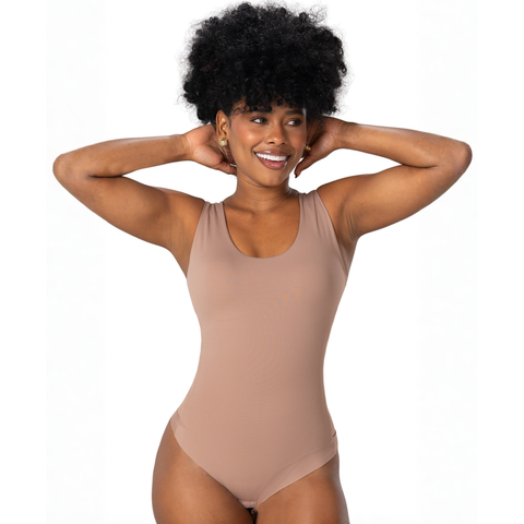 Seamless Bodysuit | Light Control Thong Shaper w/ Removable Cups | MYD BD06010