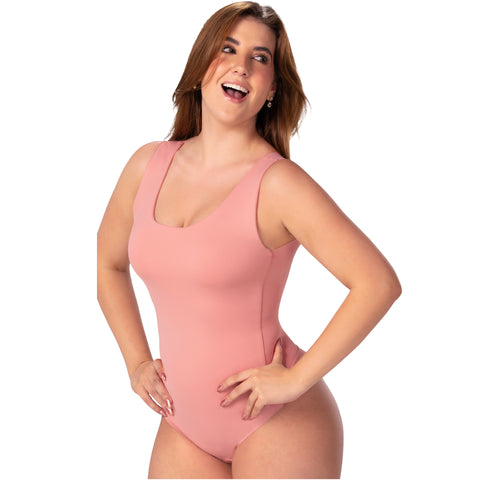 Seamless Bodysuit | Light Control Thong Shaper w/ Removable Cups | MYD BD06010