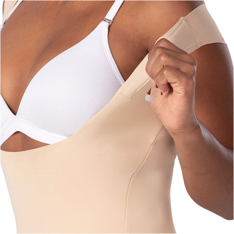 Extra-Short Seamless Bodysuit | Open Bust Thong Shaper | MYD FEX06035