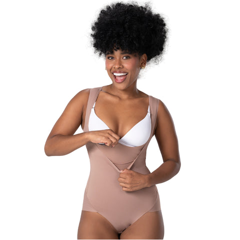 Extra-Short Seamless Bodysuit | Open Bust Thong Shaper | MYD FEX06035