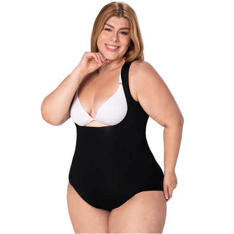 Extra-Short Seamless Bodysuit | Open Bust Thong Shaper | MYD FEX06035
