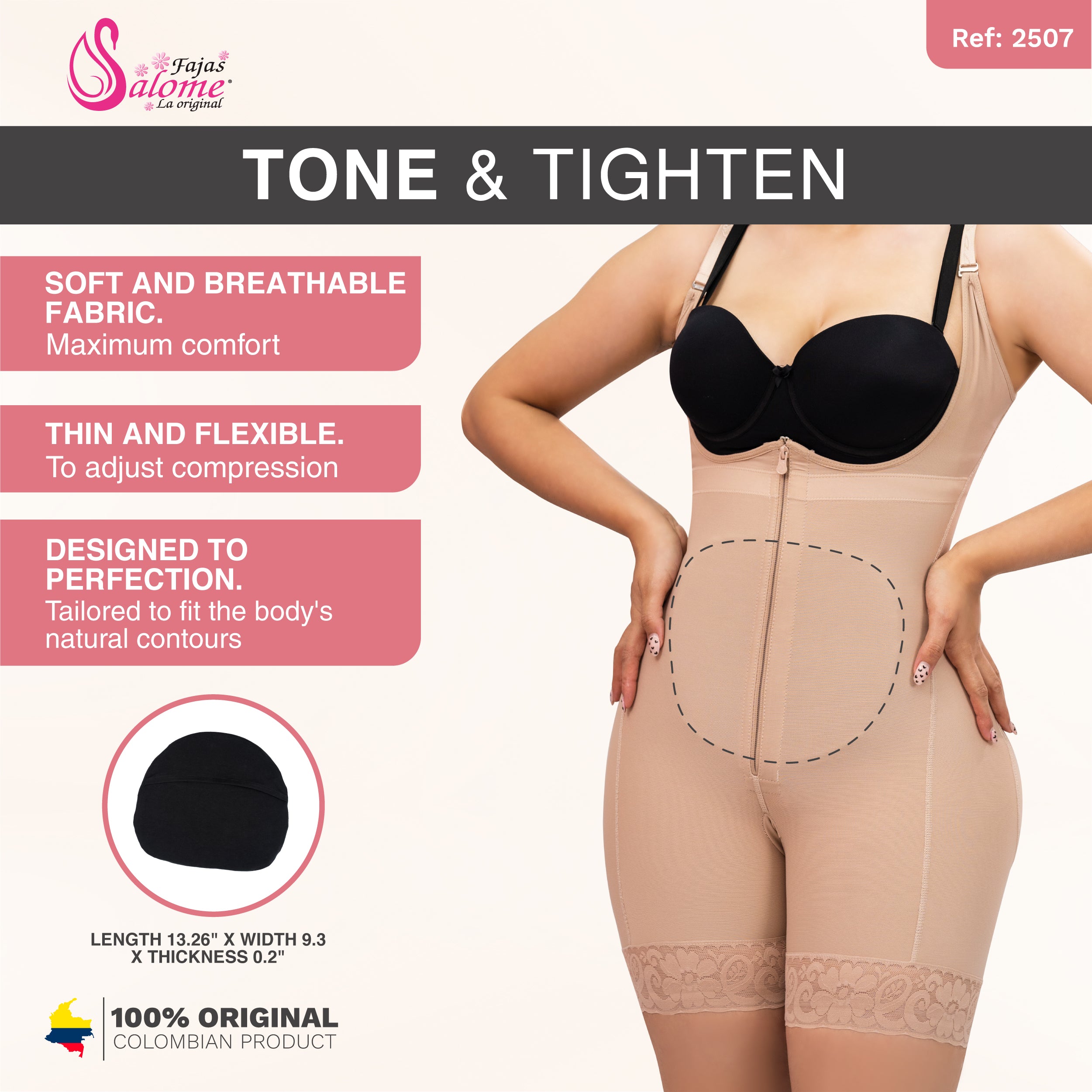 Fajas Salome 2507 Tabla Abdominal Post Liposuccion para Faja Shapes