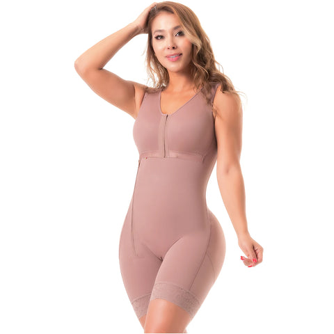 Postpartum C-Section and Post-Surgery BBL Support with Built-in Bra, High Back & Medium Compression Fajas Sonryse 053ZL