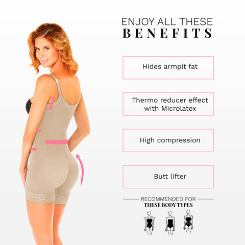 Diane & Geordi 002409 | Tummy Control Postpartum Faja for C-section | Boyshort Bodysuit-8-Shapes Secrets Fajas
