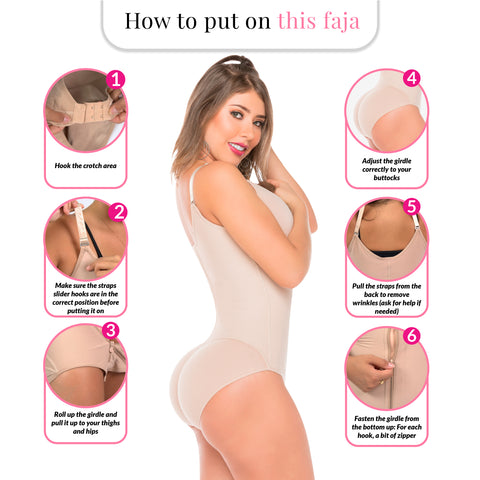 Everyday Use Shapewear for Women Built-in bra & Low Back Body Shaper Fajas Salome 0420-7-Shapes Secrets Fajas