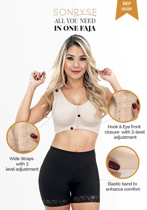 Post Surgical Compression Bra with Front hook-and-eye closure & top-quality fabrics Sonryse 065BF-5-Shapes Secrets Fajas