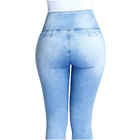 Lowla 239257 | Colombian Butt Lifter Skinny Capri Jeans with Inner Girdle-10-Shapes Secrets Fajas