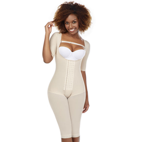 Arm & Thigh Liposuction (360) and Thigh Liposuction Post-Surgery Faja with Removable strap over bust, High Compression & High back MariaE 9142-1-Shapes Secrets Fajas