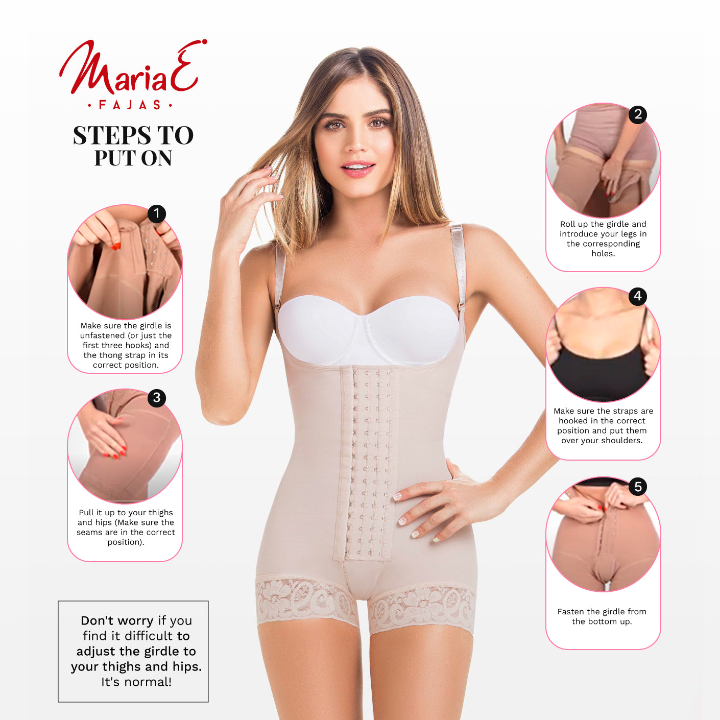 Liposuction Post-Surgery Faja with Removable Thong, High Compression & Short Length MariaE 9334-6-Shapes Secrets Fajas