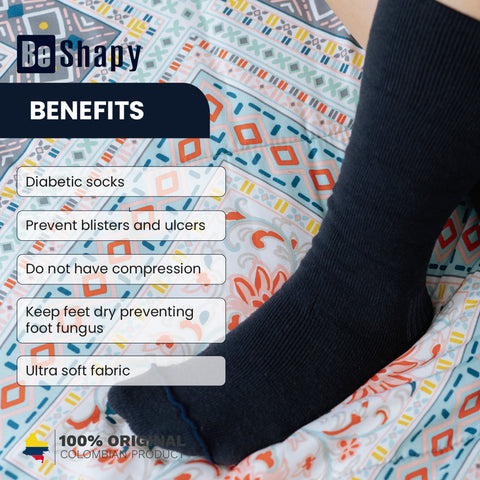 Be Shapy | Diabetic Mid Calf Graduated Compression Socks | Medias para Diabeticos-3-Shapes Secrets Fajas