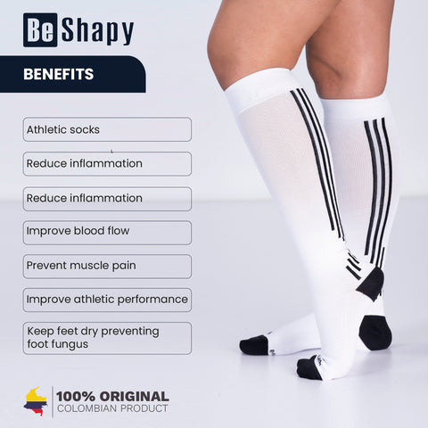 Be Shapy | Calf Sleeves Compression Athletic Socks | Medias de Compresión para Pantorrilla-5-Shapes Secrets Fajas