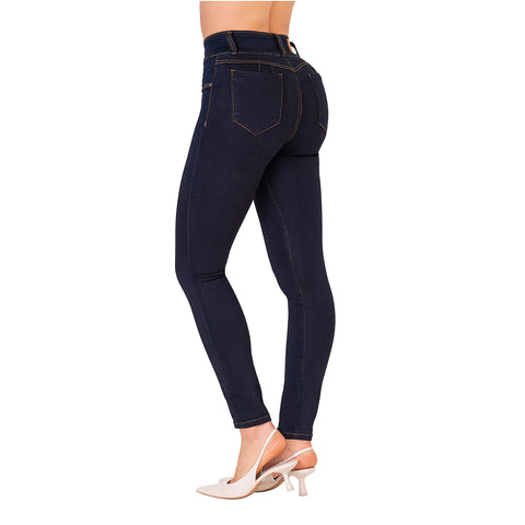 LOWLA 212601 | High Rise Butt Lift Skinny Colombian Jeans Colombianos with Removable Pads