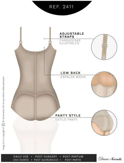 Postpartum and Daily Use Open bust Butt Lifting & Medium compression Fajas Diane & Geordi 2411-9-Shapes Secrets Fajas