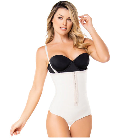 Diane and Geordi Fajas 002376 | Thong Bodysuit with Tummy Control | Strapless Body Shaper-1-Shapes Secrets Fajas