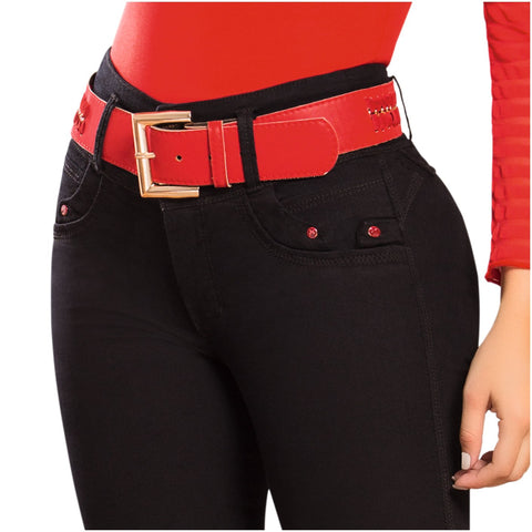 DRAXY 1334 Colombian Mid Rise Skinny Jeans With Belt - SS