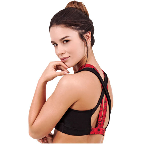 Flexmee 902005 Luxury Roses Sublimated Sport Racerback Bra | Microfiber - Shapes Secrets