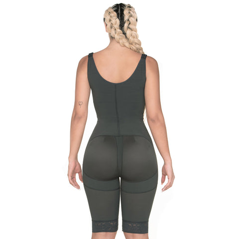 Thigh Liposuction Post-Surgery Faja with hook&eye compression levels, High back & Open bust MariaE FQ111-9-Shapes Secrets Fajas