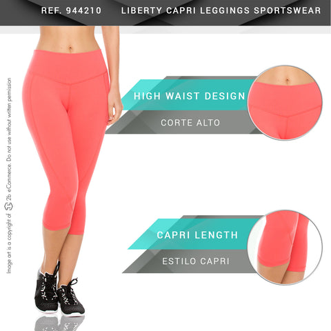 Flexmee 944210 Liberty Capri Polyester Activewear Workout Pants Trousers-21-Shapes Secrets Fajas