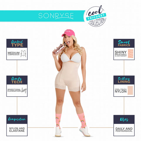 Fajas Sonryse TR046ZL | Tummy Control Colombian Shapewear with Side Zipper | Daily Use and Nightout
