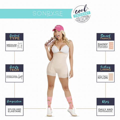 Fajas SONRYSE TR73ZF | High Rise Butt Lifting Shapewear Shorts for Women | Daily Use | Triconet-5-Shapes Secrets Fajas