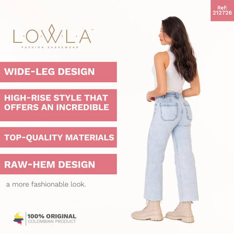 LOWLA 212726 | High Rise Wide Leg Bootcut Colombian Jeans with Removable Pads-8-Shapes Secrets Fajas