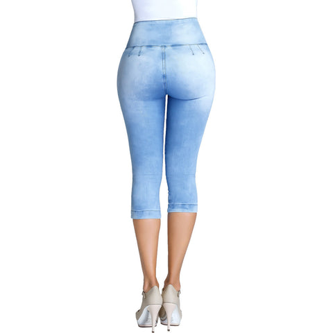 Lowla 239257 | Colombian Butt Lifter Skinny Capri Jeans with Inner Girdle-9-Shapes Secrets Fajas