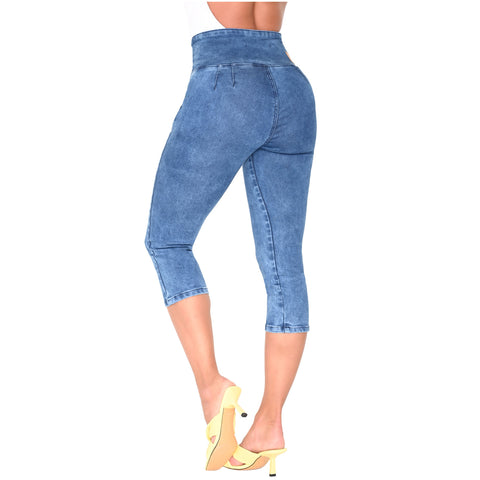 Lowla 239257 | Colombian Butt Lifter Skinny Capri Jeans with Inner Girdle-3-Shapes Secrets Fajas