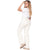 High Waisted White Straight Leg jeans for Women Lowla 242363-12-Shapes Secrets Fajas