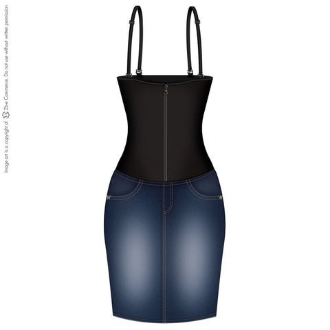 Lowla Shapewear 258015 | Butt Lifter Pencil Skirt with Faja-4-Shapes Secrets Fajas