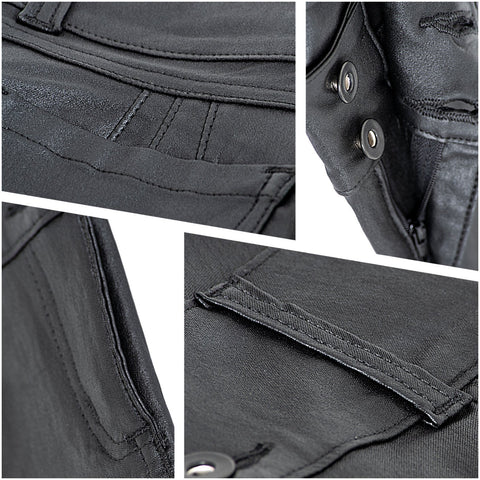 LOWLA CCS2B0719 | Faux Leather Mid Rise Jeans For Women-17-Shapes Secrets Fajas