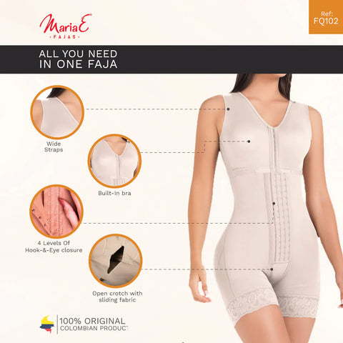 Postpartum Natural-birth Partially Removable Built-in bra, Mid-Thigh, Open Crotch MariaE FQ102